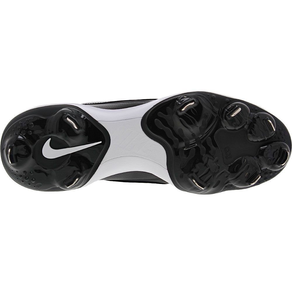 Nike Alpha Huarache 3 Varsity Low Mens Metal Baseball Cleats Black White Sole View