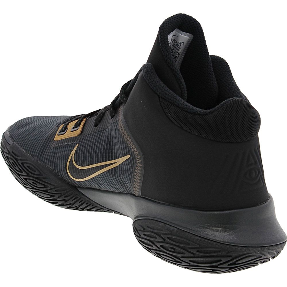 Nike Flytrap Basketball Shoes - Mens Black Gold Back View