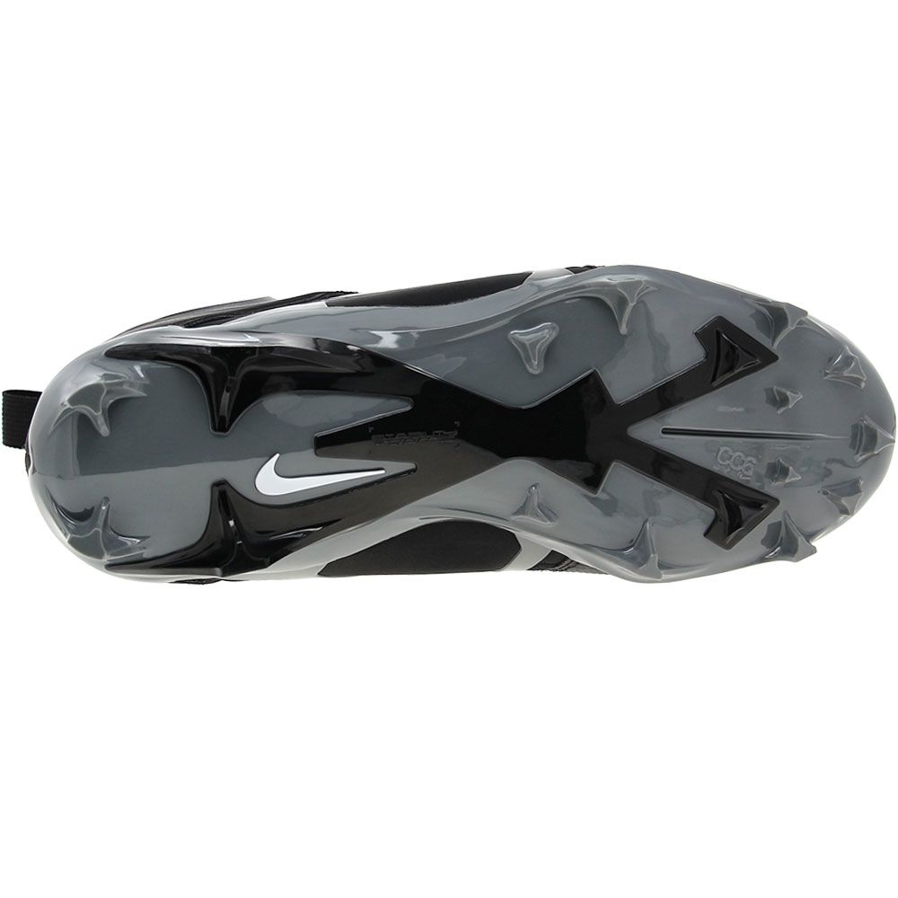 Nike Alpha Menace Pro 3 Football Cleats - Mens Black Grey White Sole View