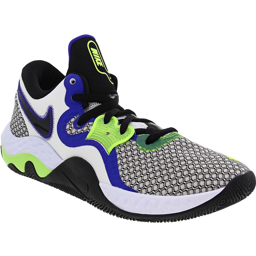Nike Renew Elevate 2 Basketball Shoes - Mens White Volt Indigo