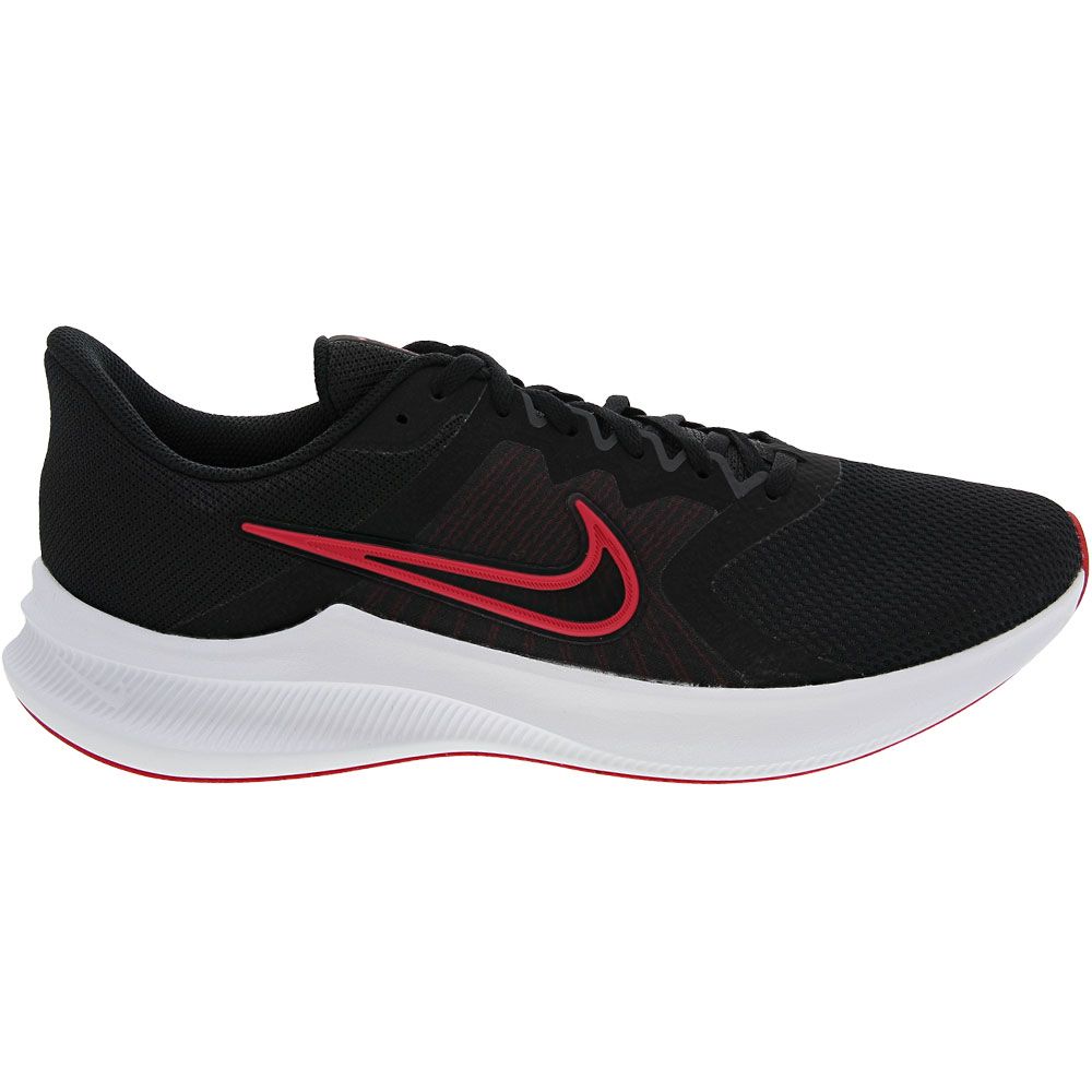 Nike Downshifter 11 Running Shoes - Mens Black University Red White Side View