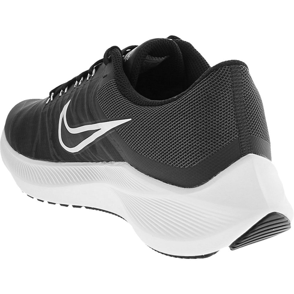 Nike Winflo 8 Running Shoes - Womens Black White Dark Smoke Grey Back View