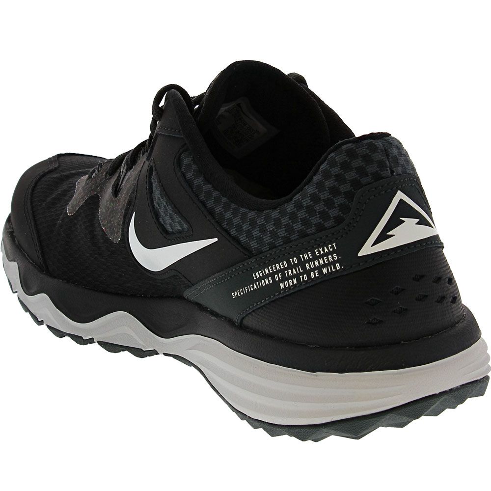 Nike Juniper Trail Trail Running Shoes - Mens Black White Dark Smoke Grey Back View