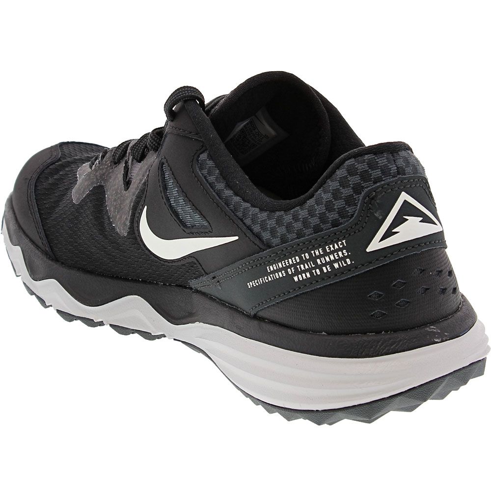 Nike Juniper Trail Trail Running Shoes - Womens Black White Dark Smoke Grey Back View
