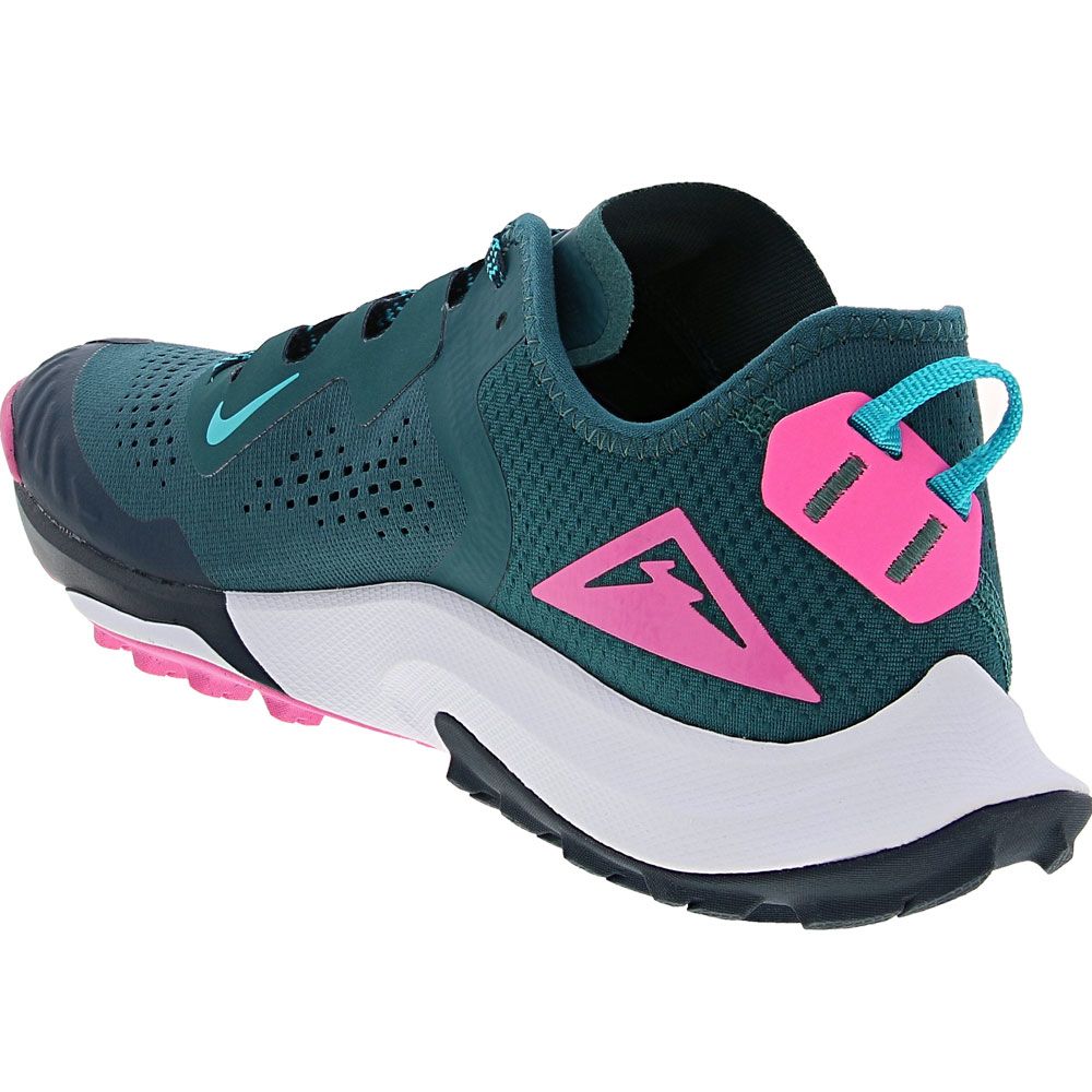 Nike Air Zoom Terra Kiger 7 Trail Running Shoes - Womens Green Black White Back View