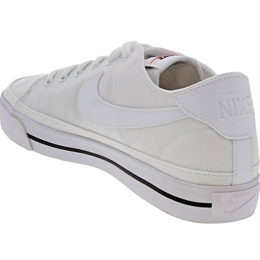 Nike Court Legacy Canvas Lifestyle Shoes - Mens White Back View