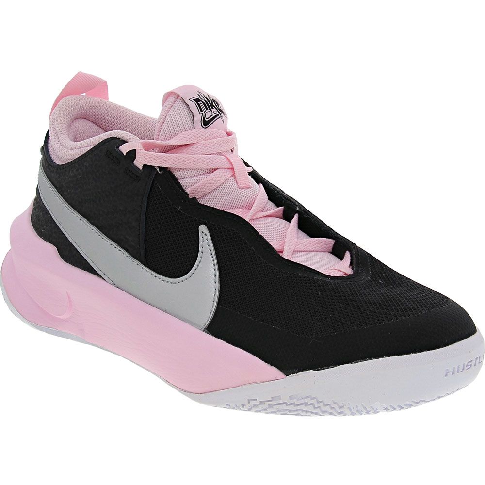 Nike Team Hustle D 10 Gs Basketball - Boys | Girls Black Silver Pink