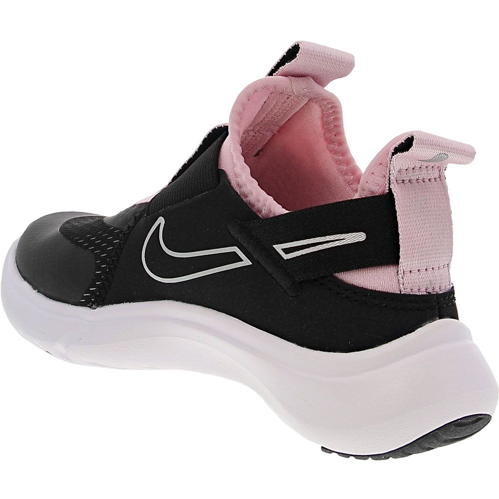 Nike Flex Plus Ps Little Kids Running Shoes Black Pink Metallic Silver Back View