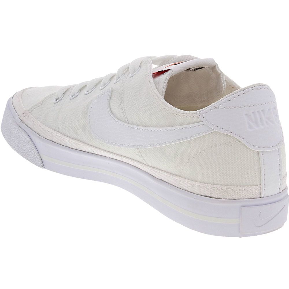 Nike Court Legacy Canvas Skate Shoes - Womens White Back View