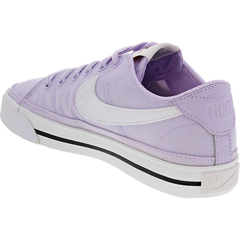 Nike Court Legacy Canvas Skate Shoes - Womens Pure Violet White Black Back View