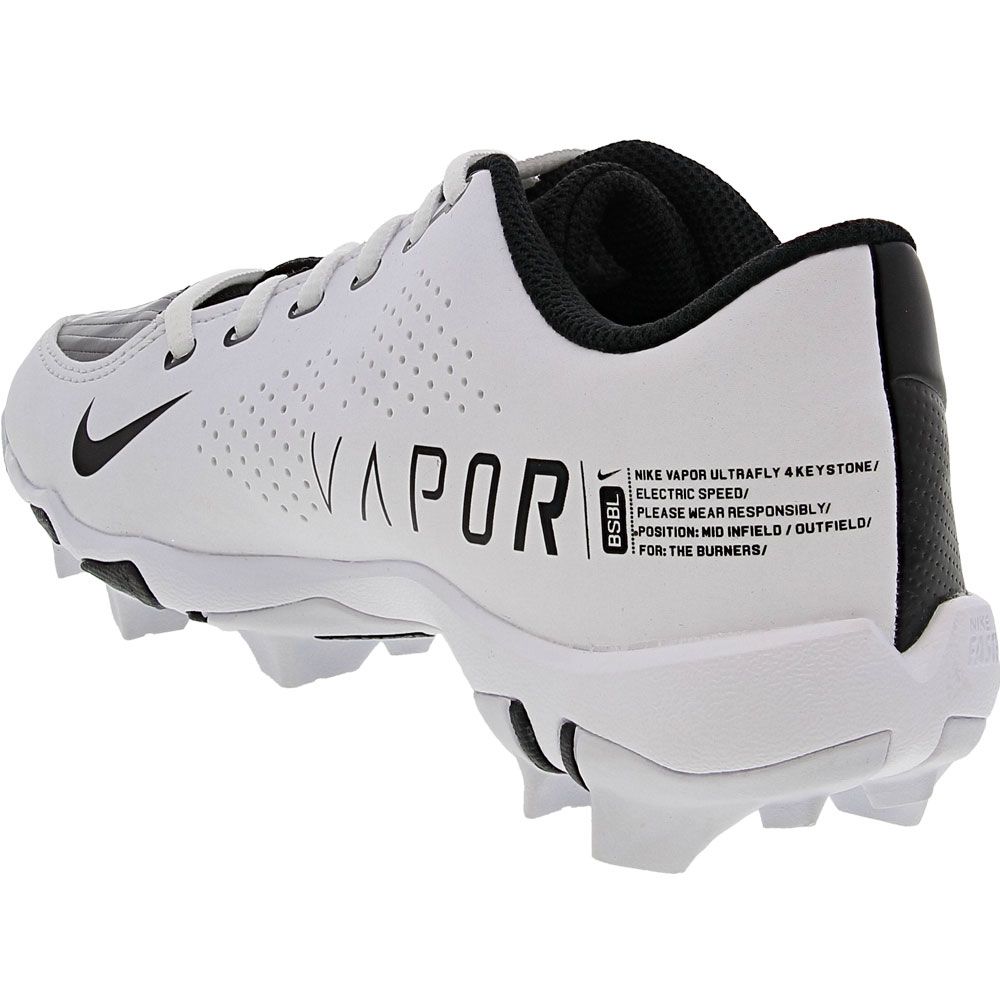 Nike Vapor Ultrafly 4 Keystone Boys Baseball Cleats Black Black White Back View