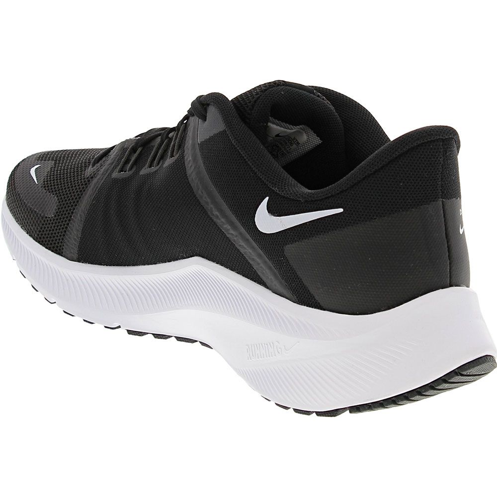 Nike Quest 4 Running Shoes - Mens Black White Dark Smoke Grey Back View