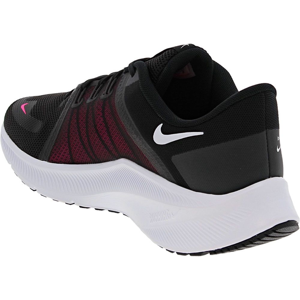 Nike Quest 4 Running Shoes - Womens Black White Pink Back View