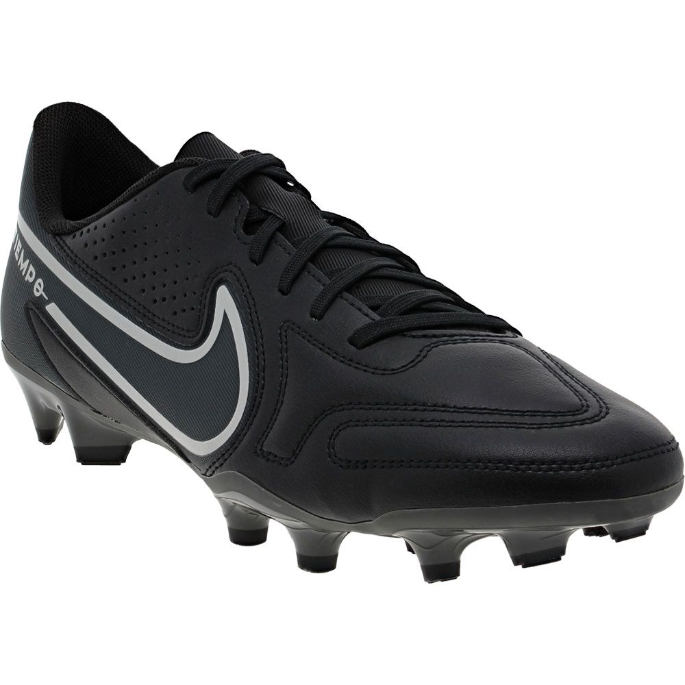 Nike Tiempo Legend 9 FG Mg Outdoor Soccer Cleats - Mens Black Anthracite Metallic Silver
