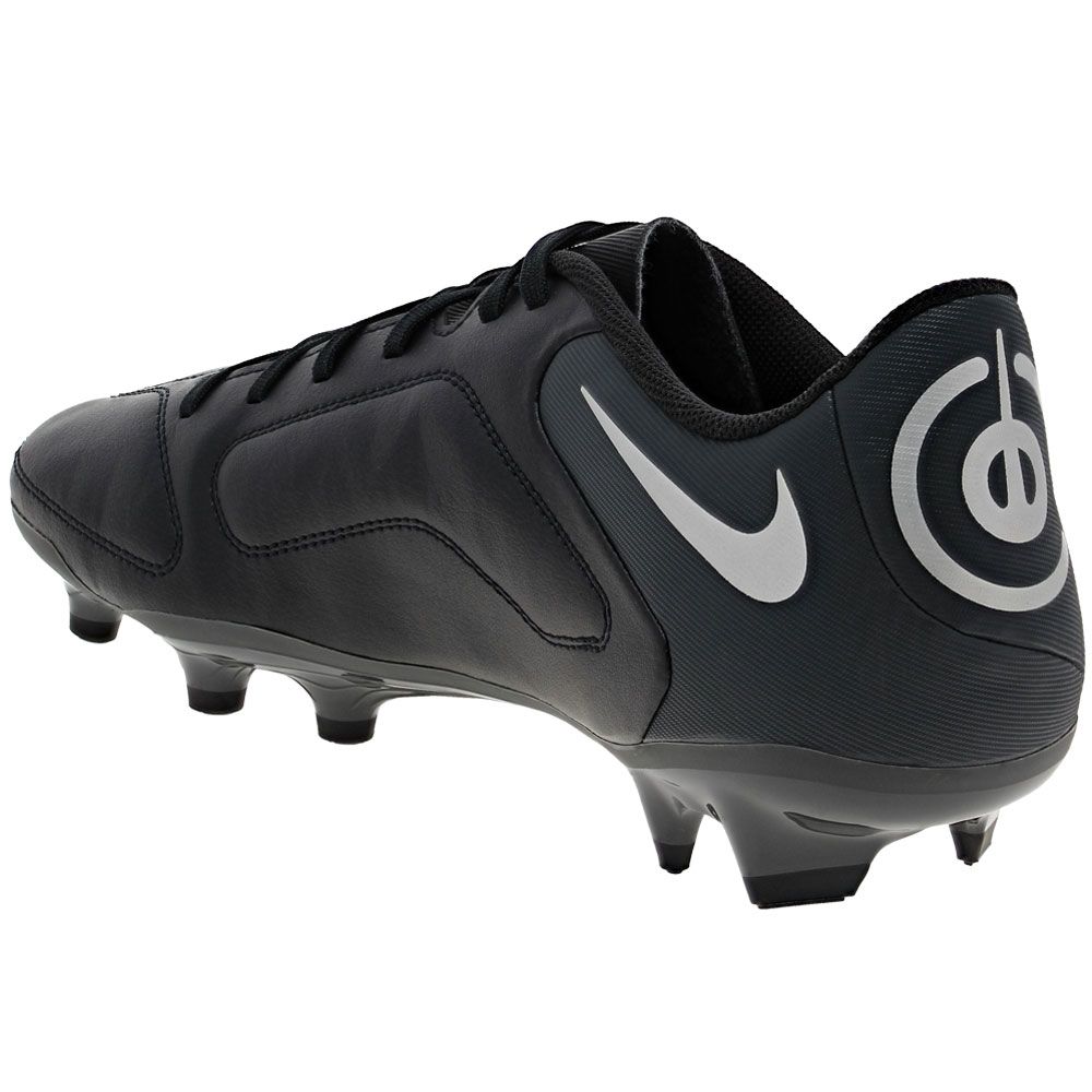 Nike Tiempo Legend 9 FG Mg Outdoor Soccer Cleats - Mens Black Anthracite Metallic Silver Back View