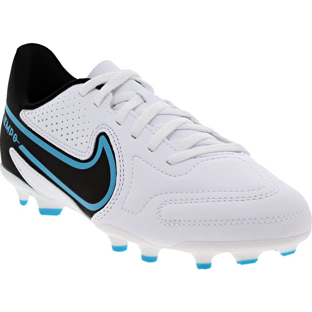 Nike Jr Legend 9 Club FG Outdoor Soccer Cleats - Boys White Black Blue