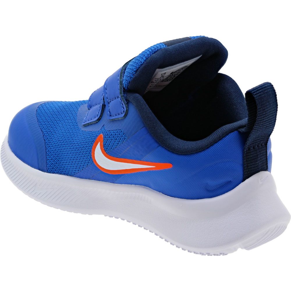 Nike Star Runner 3 Athletic Shoes - Baby Toddler Royal Blue Orange Back View