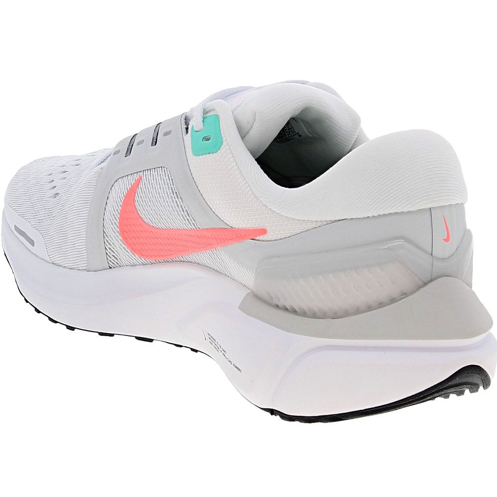 Nike Zoom Vomero 16 Running Shoes - Womens White Lava Glow Platinum Back View