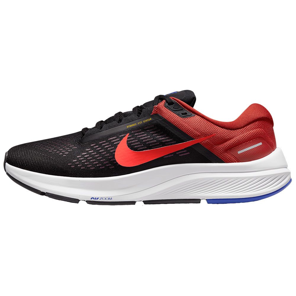Nike Air Zoom Structure 24 Running Shoes - Mens Black Bright Crimson Back View