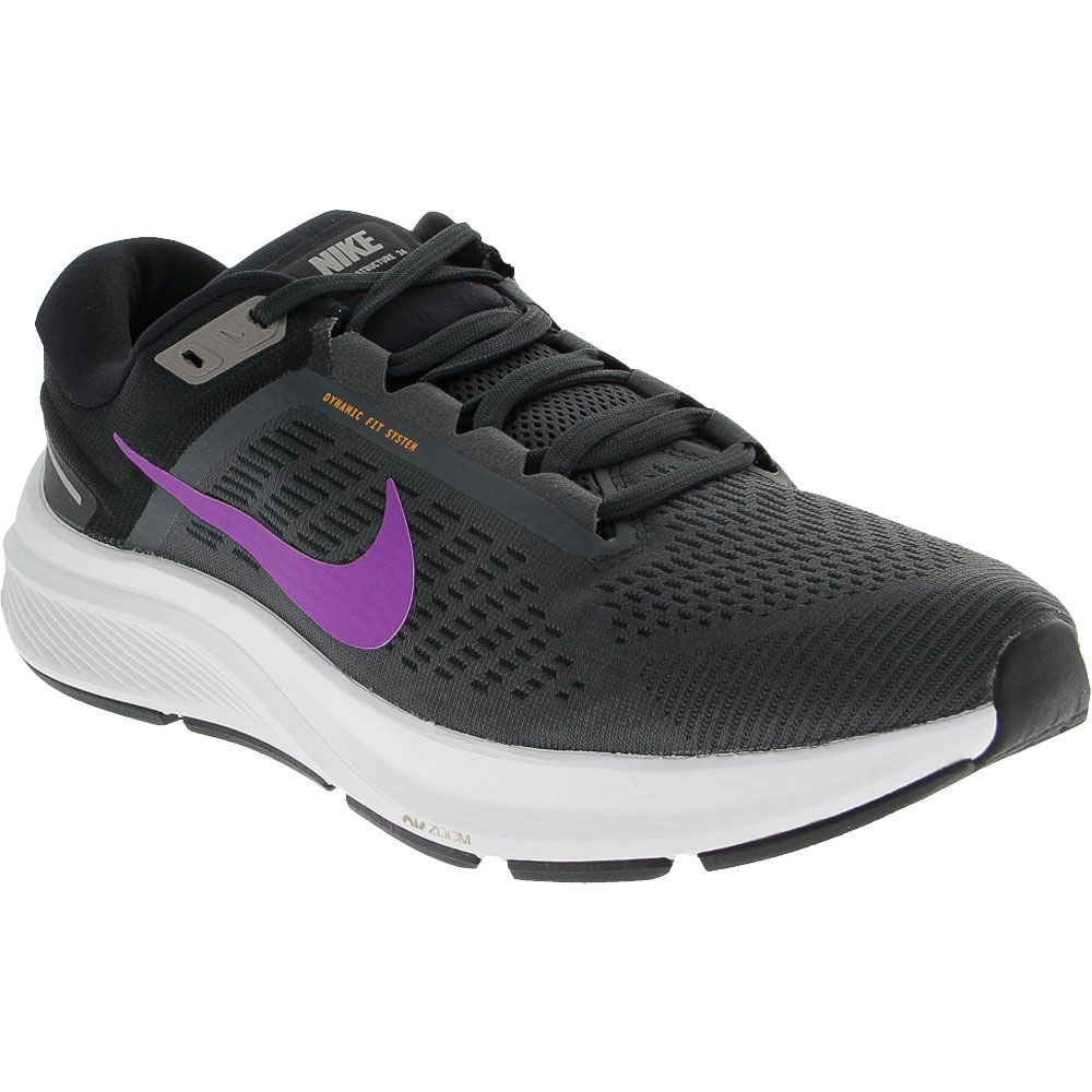 Nike Air Zoom Structure 24 Running Shoes - Mens Anthracite Black Purple