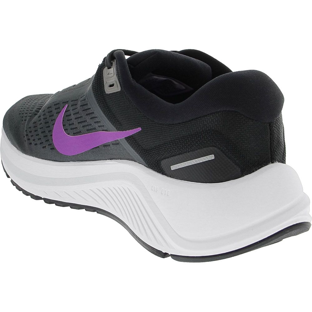 Nike Air Zoom Structure 24 Running Shoes - Mens Anthracite Black Purple Back View