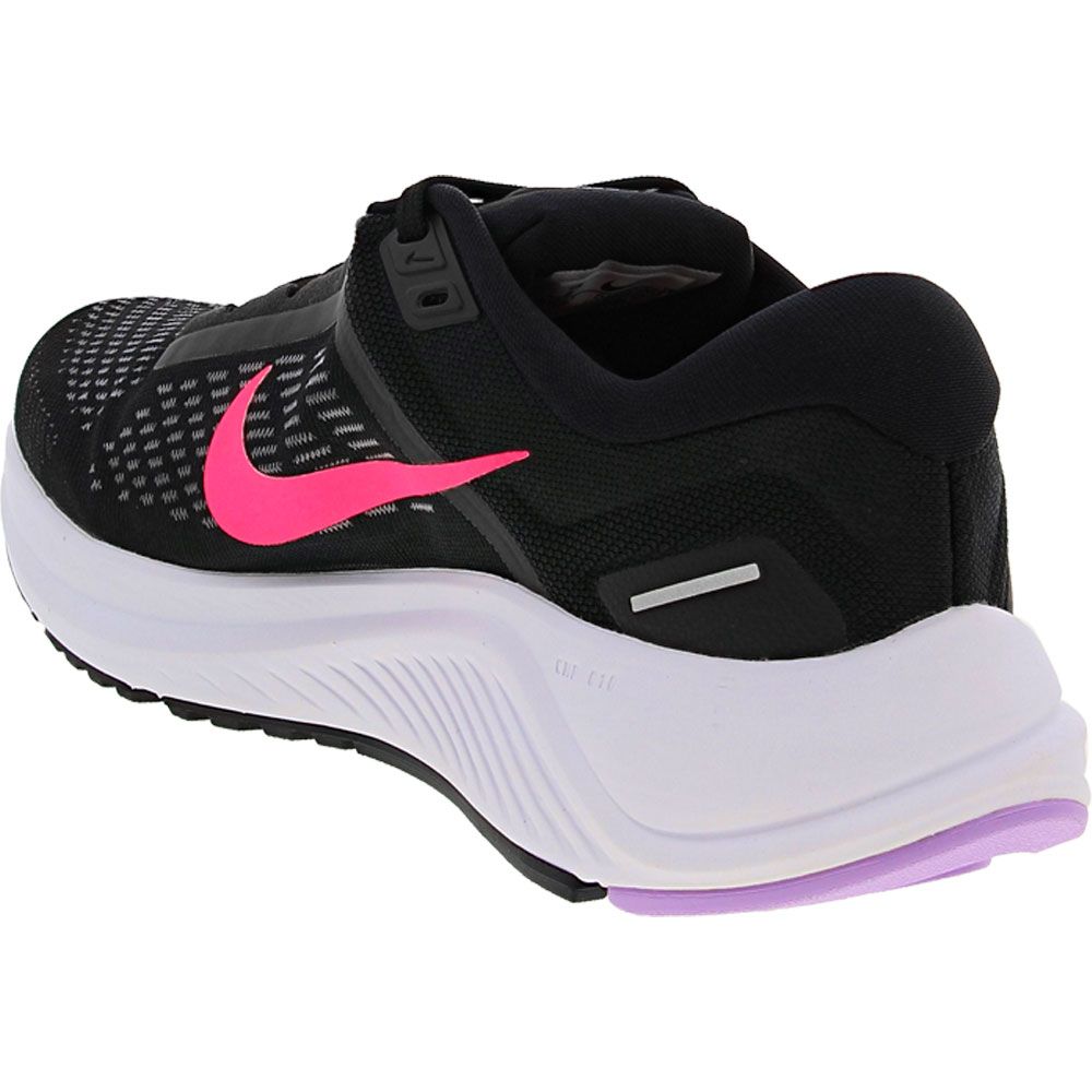 Nike Air Zoom Structure 24 Running Shoes - Womens Black Pink Back View