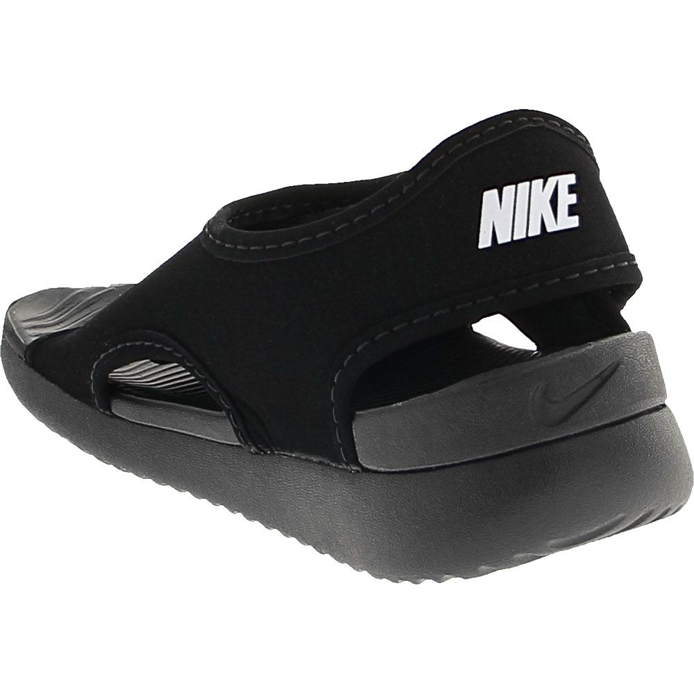 Nike Sunray Adjust 5 V2 Kids Water Sandals Black White Back View