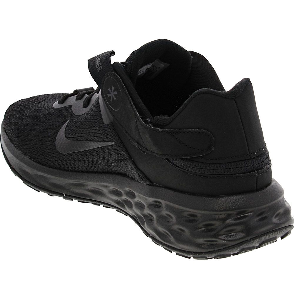 Nike Revolution 6 Flyease Running Shoes - Mens Black Black Smoke Grey Back View