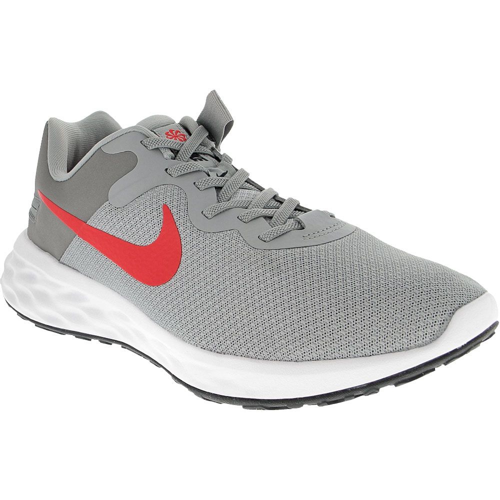 Nike Revolution 6 Flyease Running Shoes - Mens Grey Siren Red