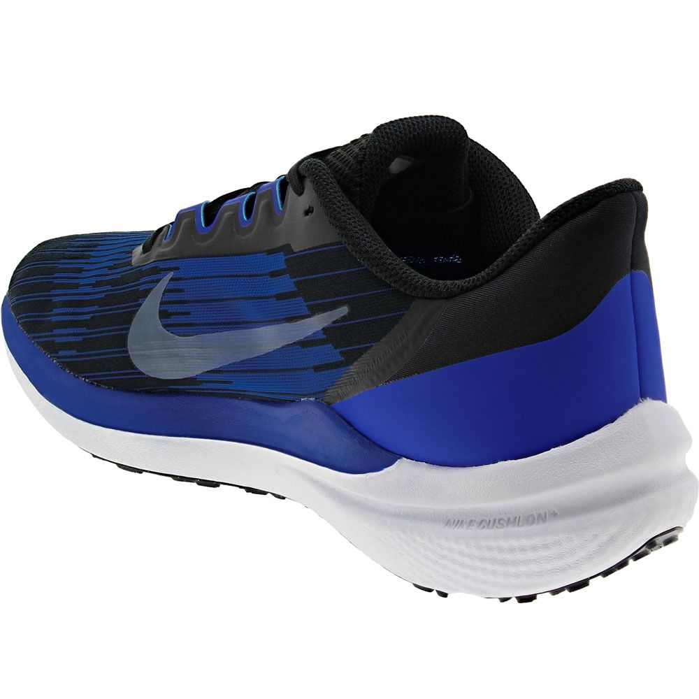 Nike Winflo 9 Running Shoes - Mens Black Royal Blue Back View