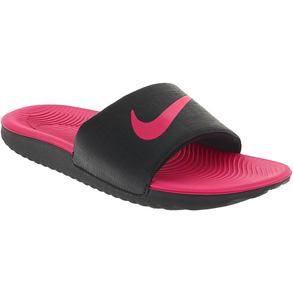 Nike Kawa Slide Sandals - Girls Black Vivid Pink