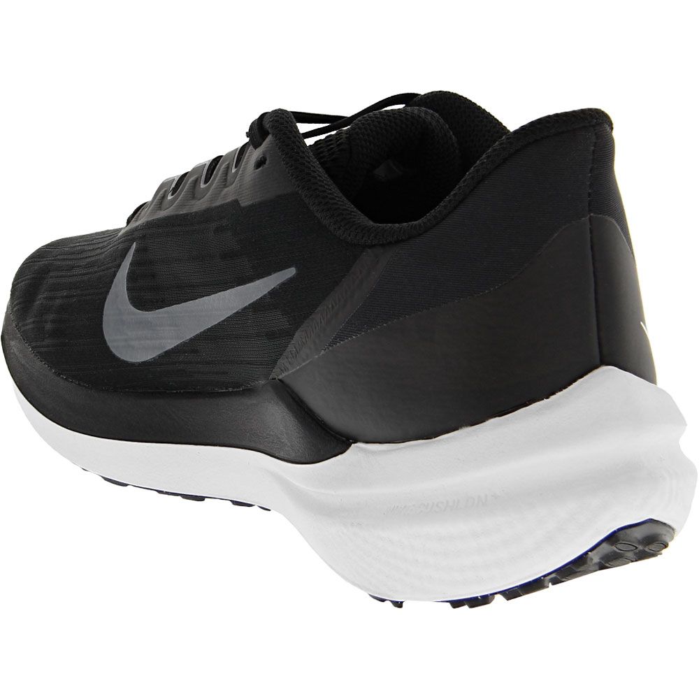Nike Air Winflo 9 Womens Running Shoes Black Grey White Back View