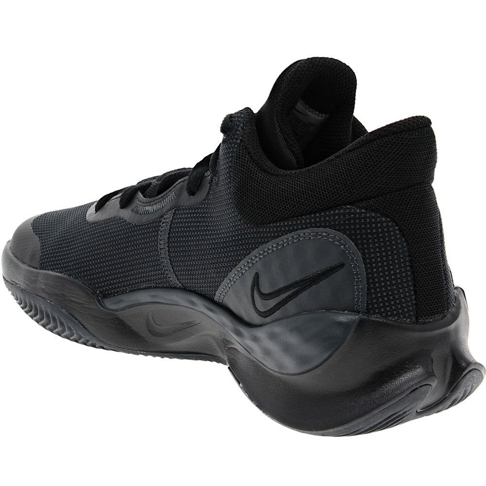 Nike Renew Elevate 3 Basketball Shoes - Mens Black Anthracite Back View
