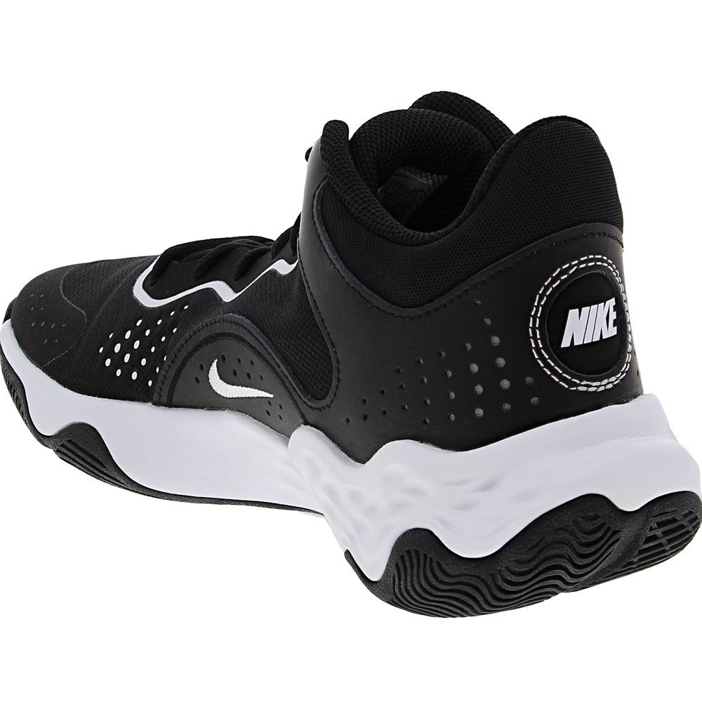 Nike Fly By Mid 3 Basketball Shoes - Mens Black White Back View