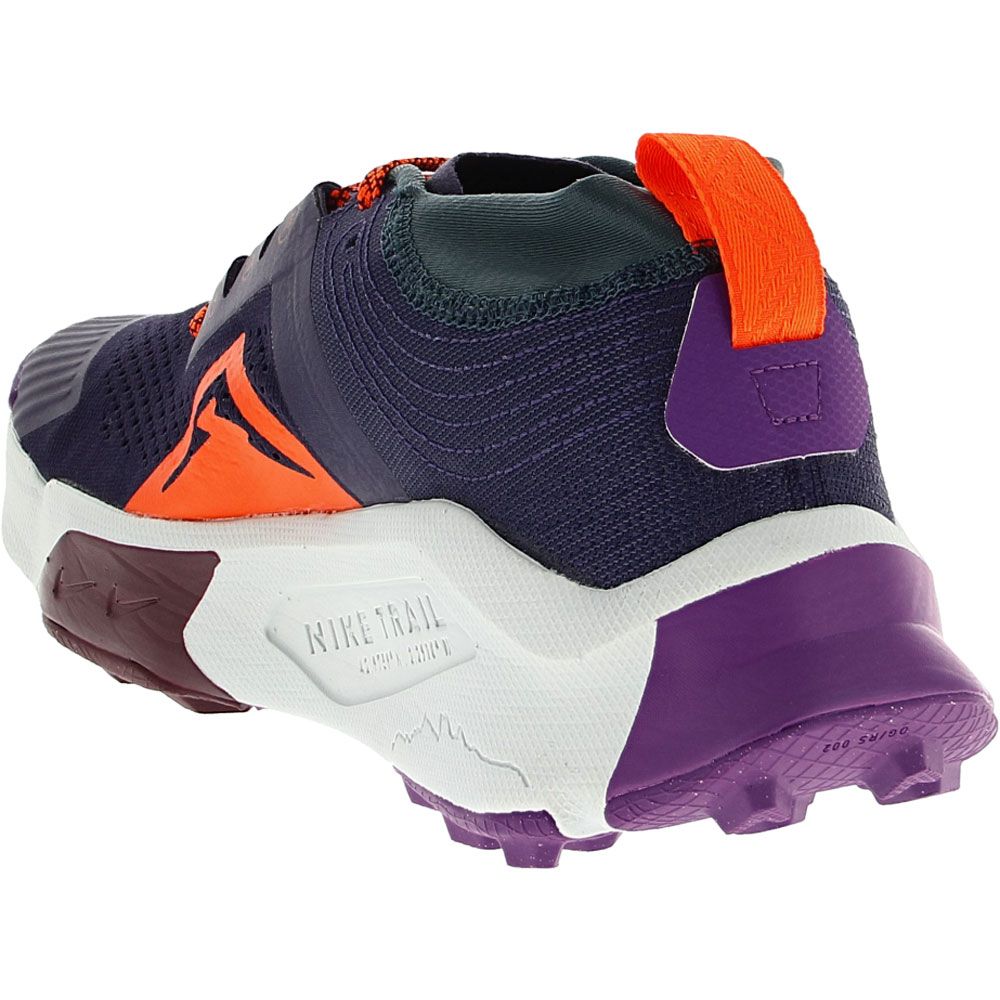Nike Zegama Running Shoes - Mens Purple Jungle Orange Back View