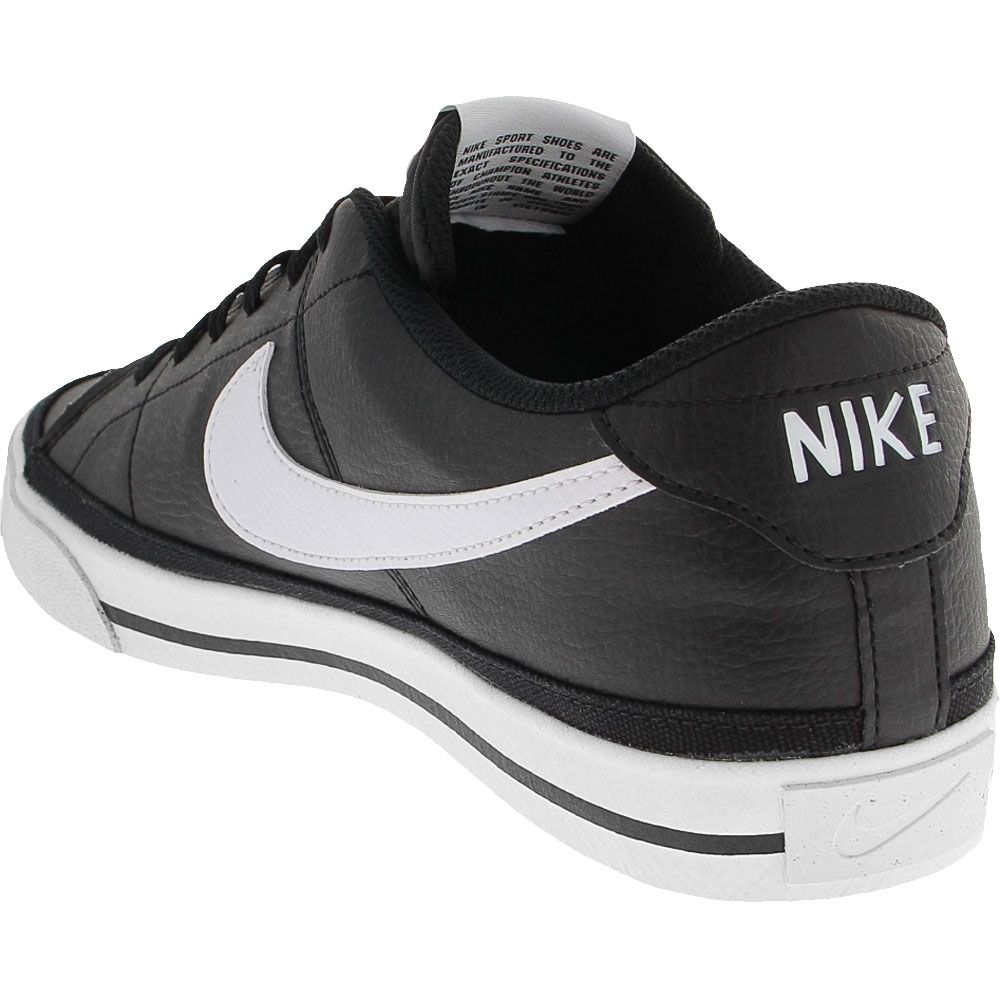 Nike Court Legacy Skate Shoes - Mens Black Black White Back View