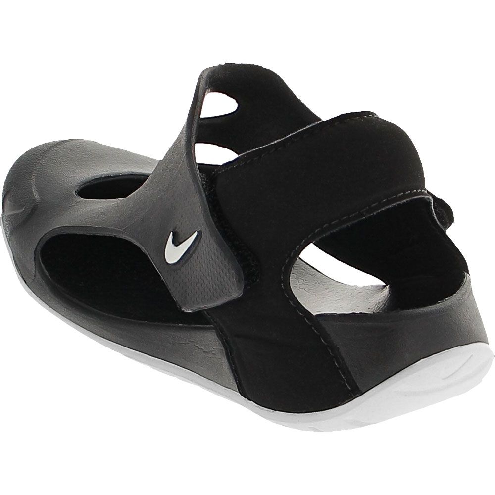 Nike Sunray Protect 3 Little Kids Water Sandals Black Black White Back View