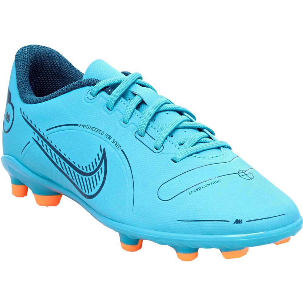 Nike Jr Mercurial Vapor 14 Club MG Kids Outdoor Soccer Cleats Blue Marina Orange