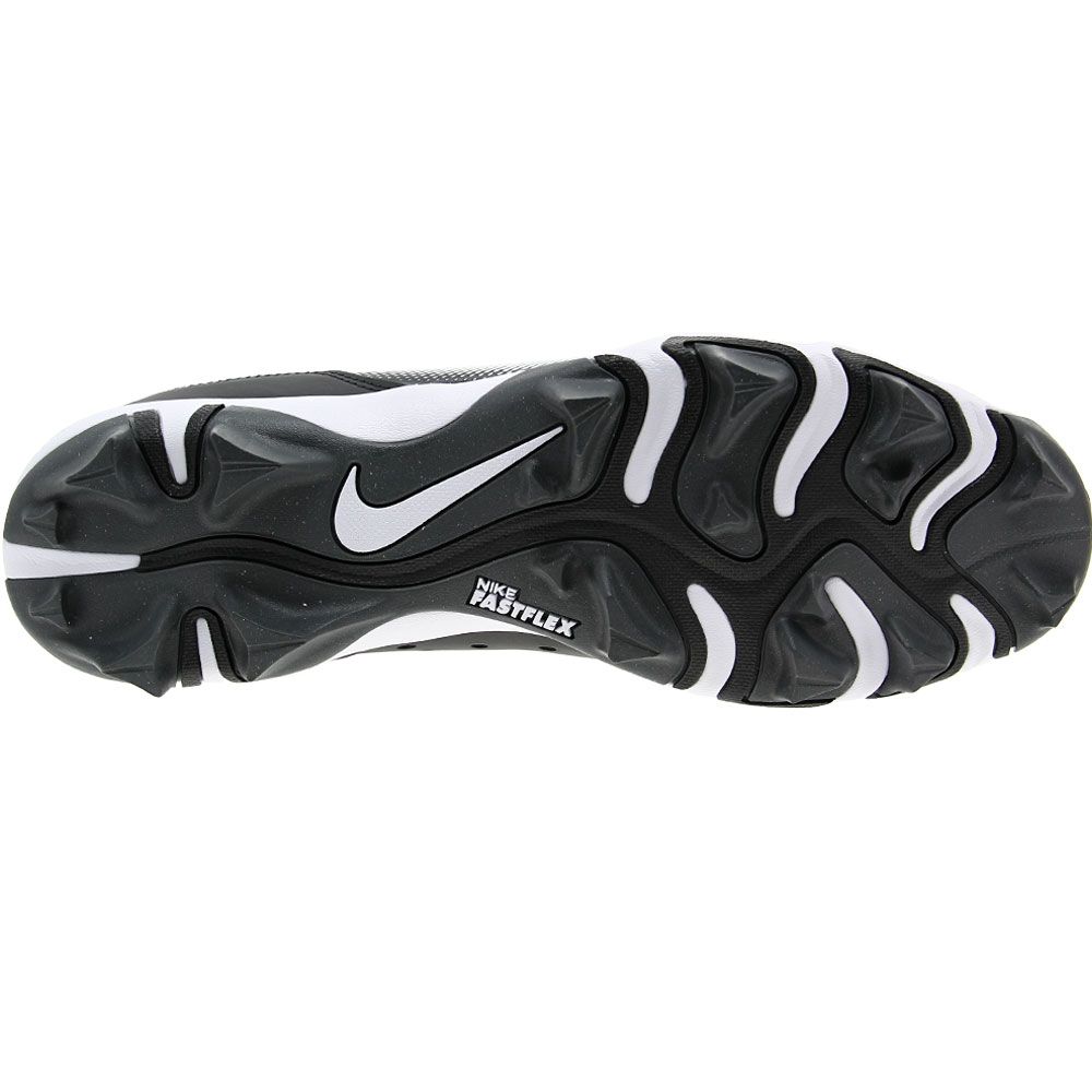 Nike Alpha Huarache 4 Keystone Baseball Cleats - Mens Black Grey White Sole View