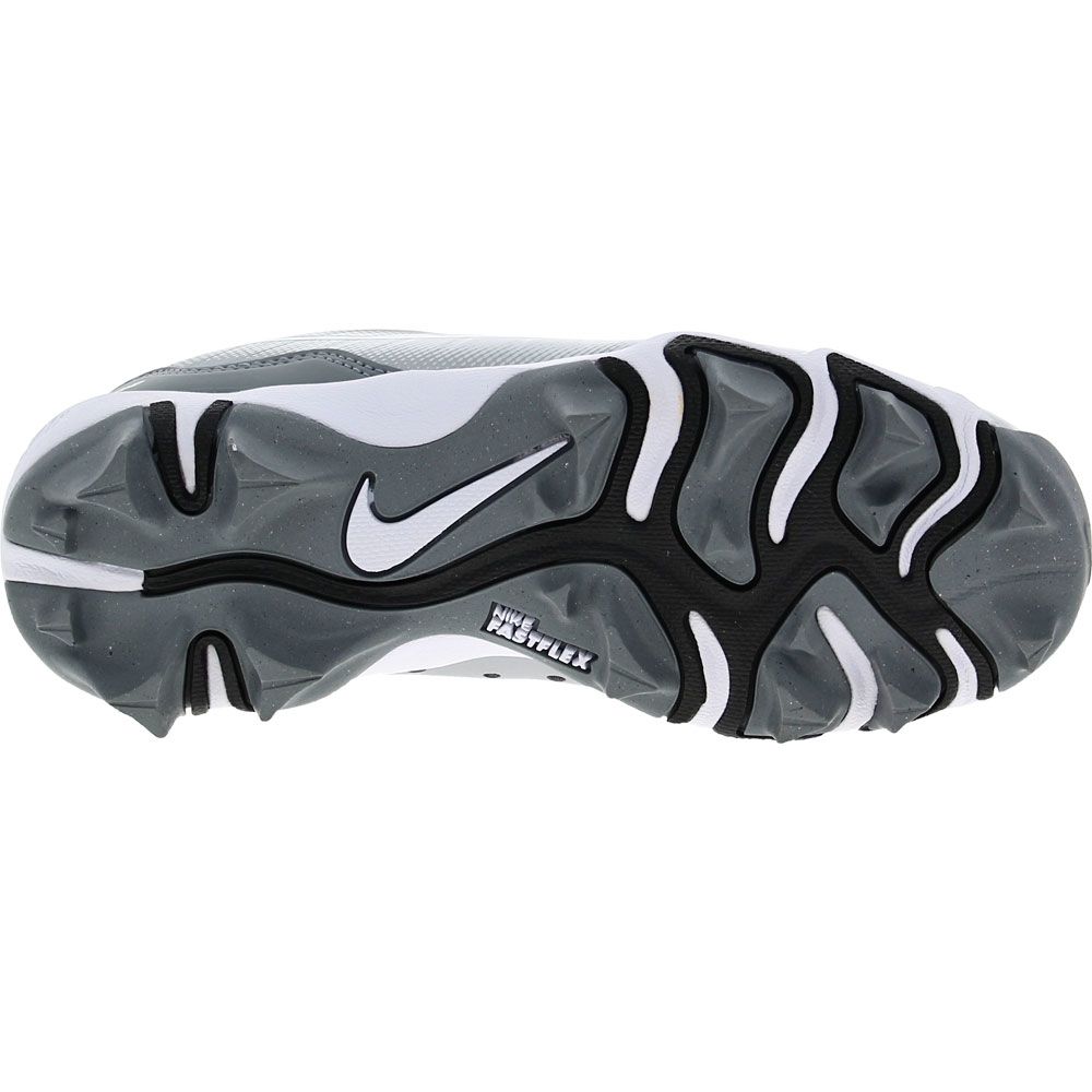 Nike Alpha Huarache 4 Keystone Baseball Cleats - Boys Wolf Grey White Sole View