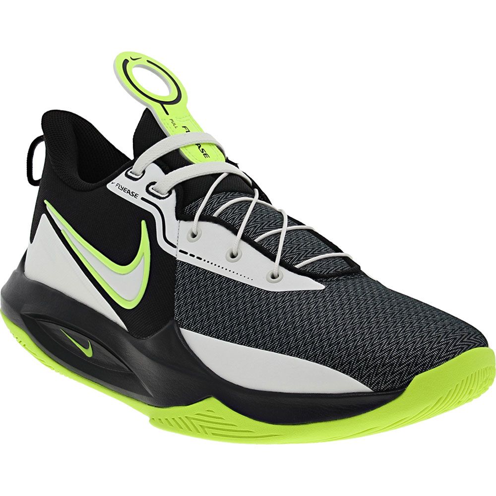 Nike Precision 6 Flyease Basketball Shoes - Mens Black White