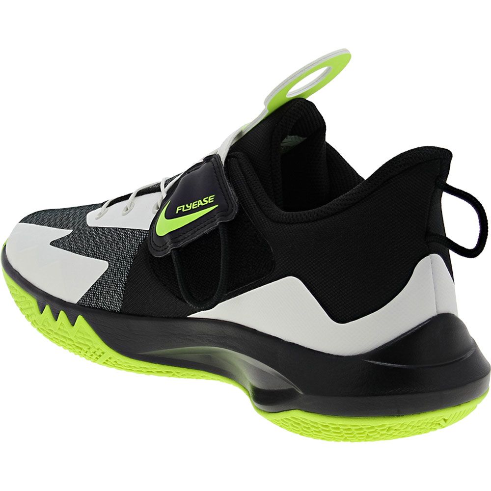 Nike Precision 6 Flyease Basketball Shoes - Mens Black White Back View