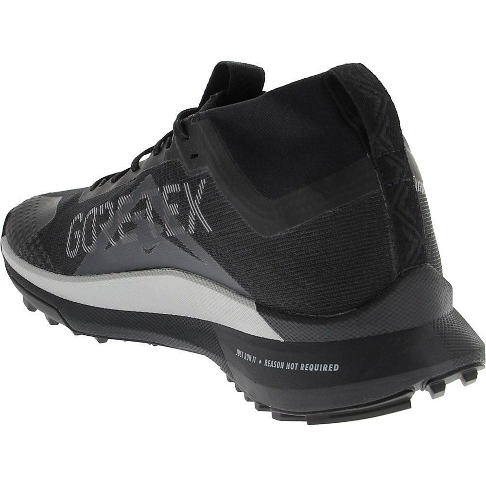 Nike React Pegasus Trail GTX 4 Trail Running Shoes - Mens Black White Grey Back View