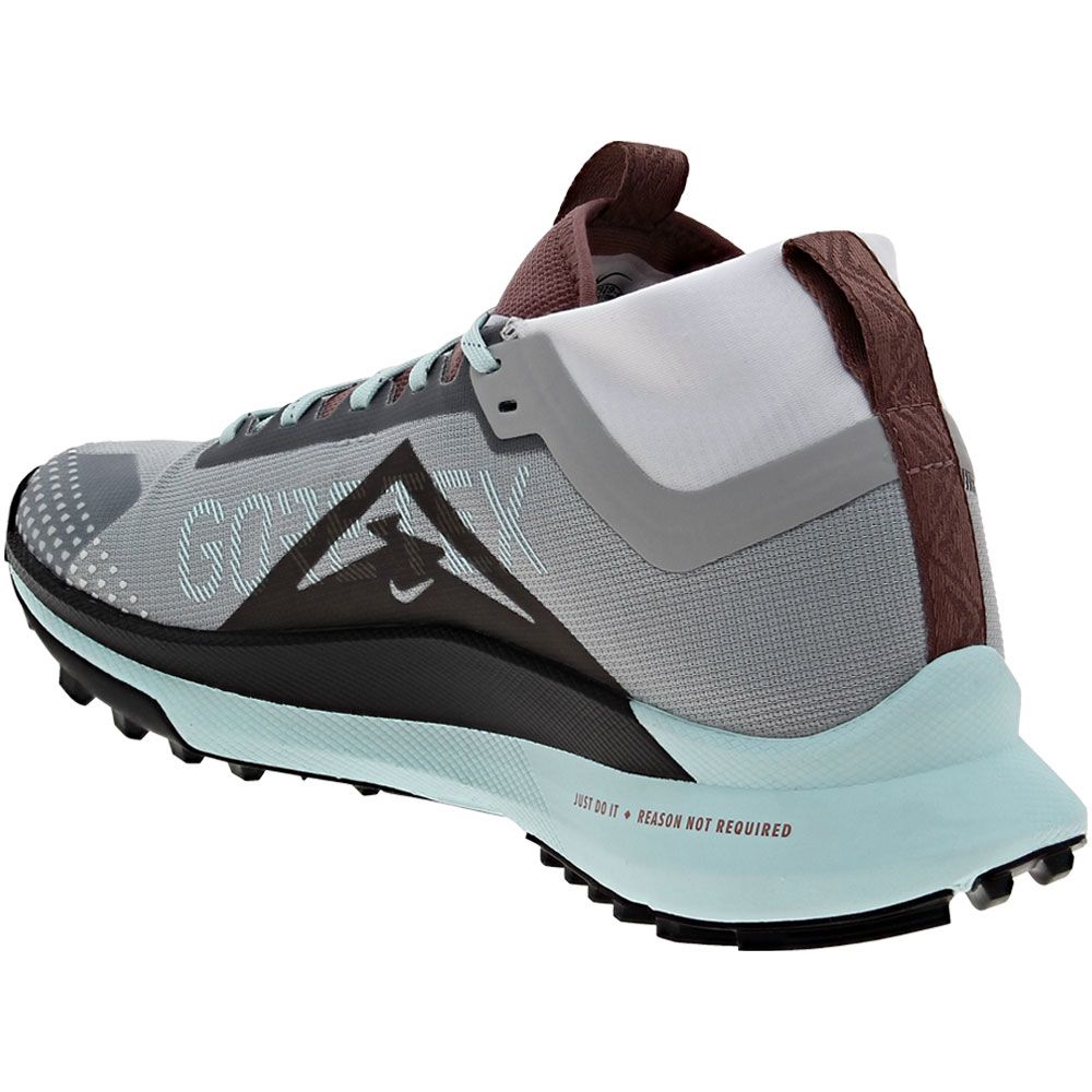 Nike React Pegasus Trail 4 GTX Trail Running Shoes - Womens Grey Glacier Blue Back View