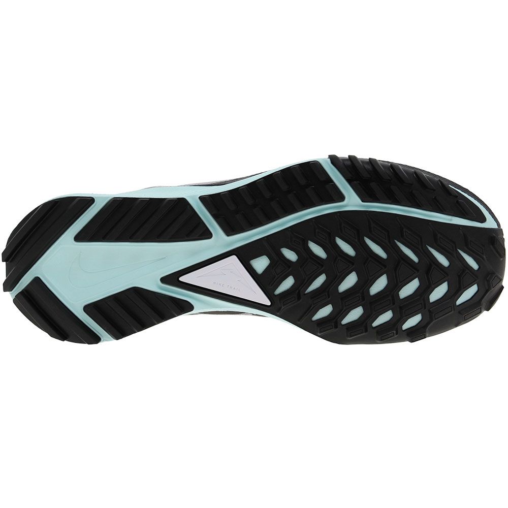 Nike React Pegasus Trail 4 GTX Trail Running Shoes - Womens Grey Glacier Blue Sole View