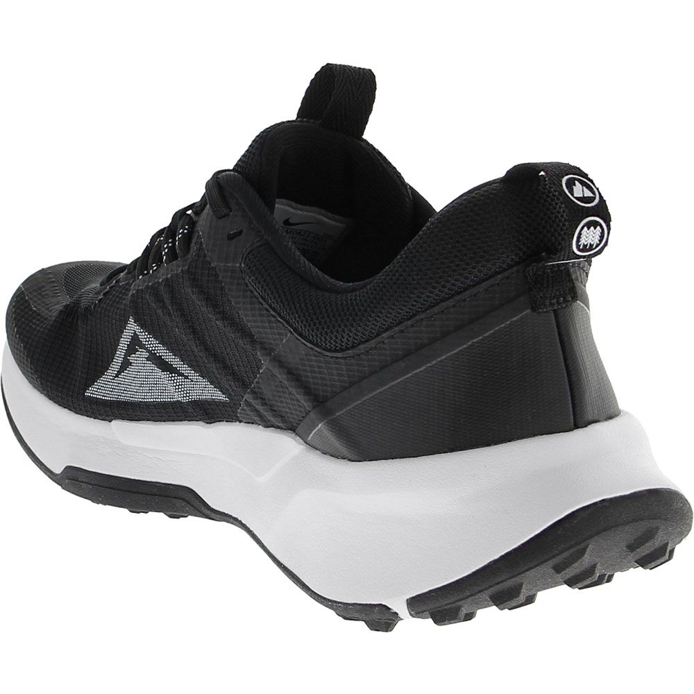 Nike Juniper Trail 2 Womens Trail Running Shoes Black Black White Back View