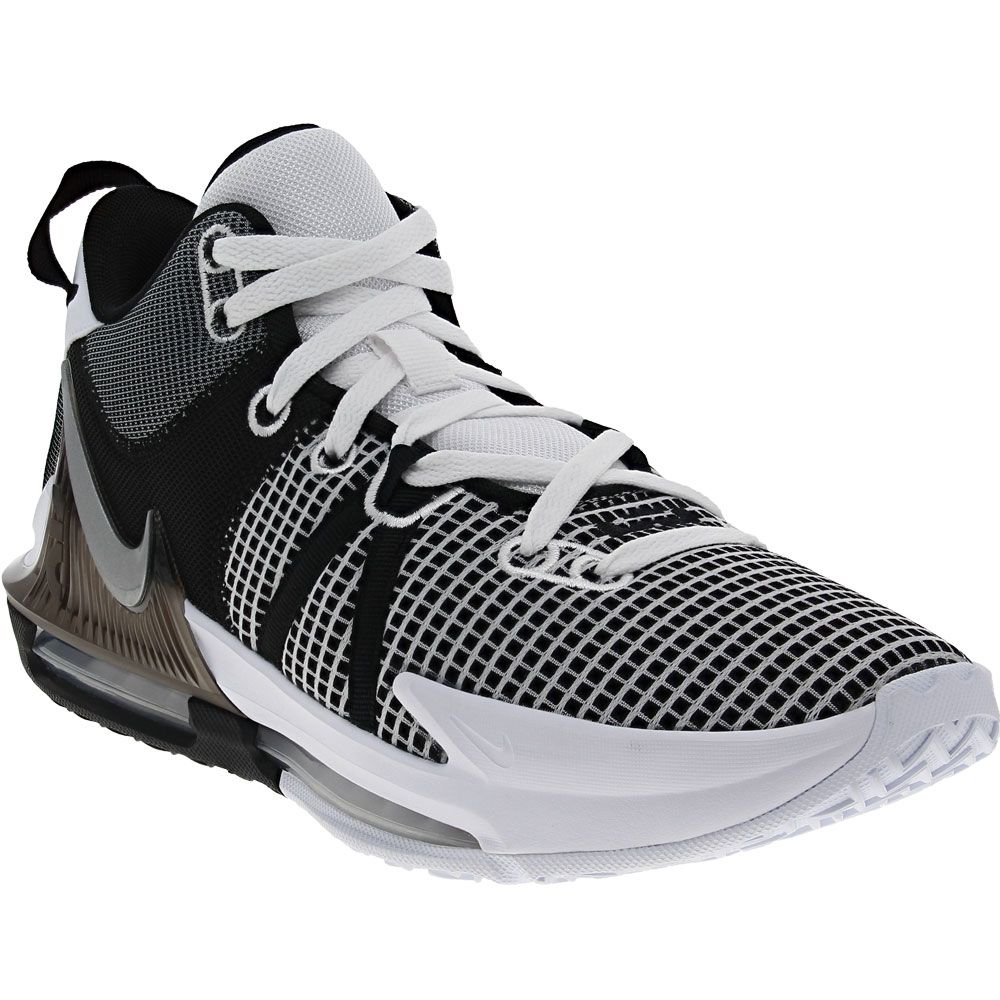 Nike Lebron Witness 7 Basketball Shoes - Mens White Metallic Silver Black