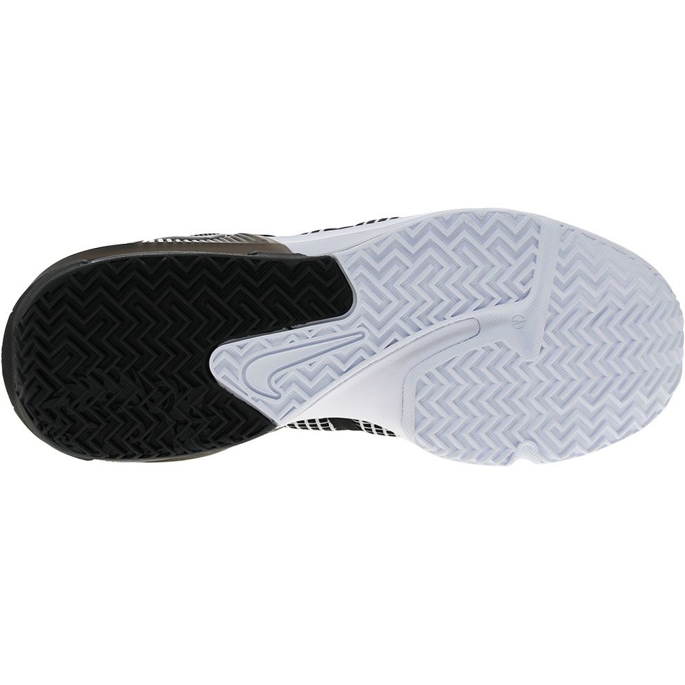 Nike Lebron Witness 7 Basketball Shoes - Mens White Metallic Silver Black Sole View