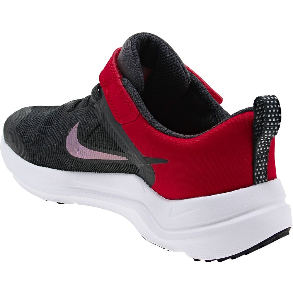 Nike Downshifter 12 PS Kids Running Shoes Black White Red Back View