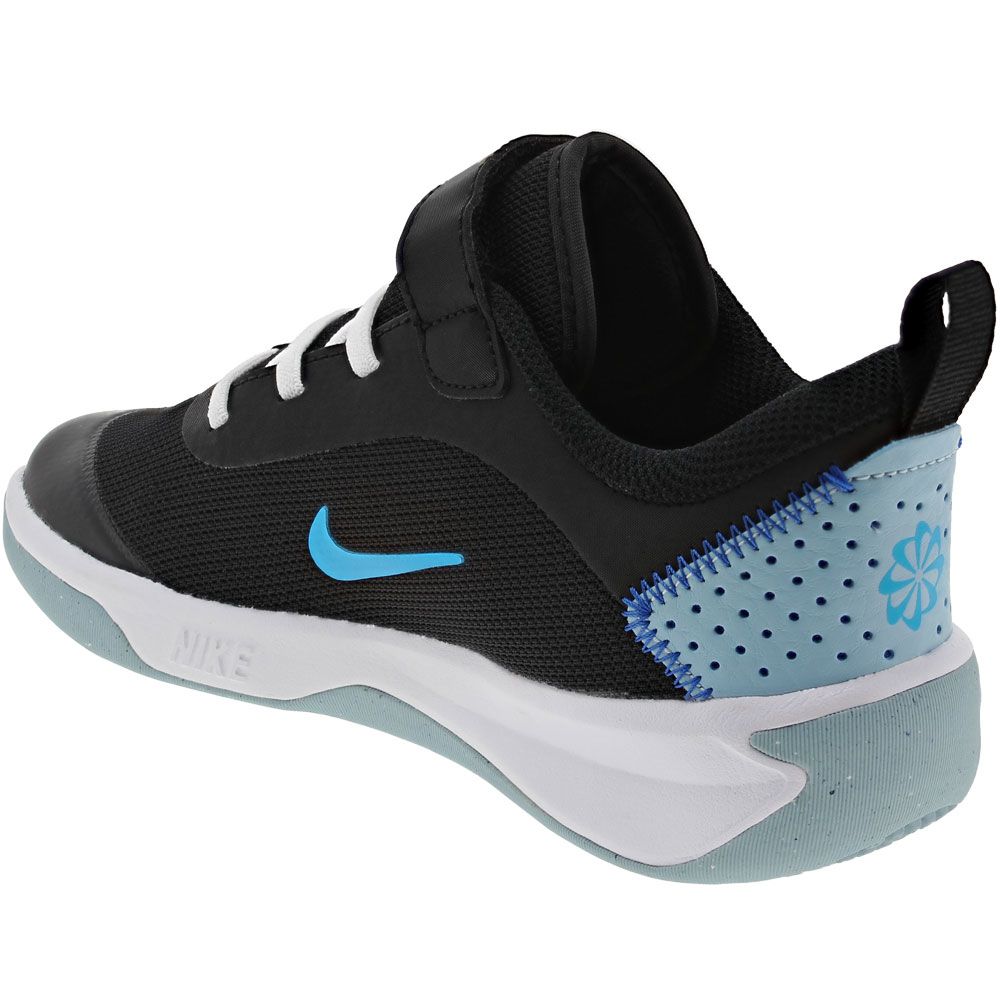 Nike Omni Multi Court PS Kids Training Shoes Black Blue Lightning Back View